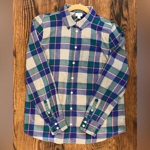J Crew Women’s Plaid Flannel Shirt—Size Medium